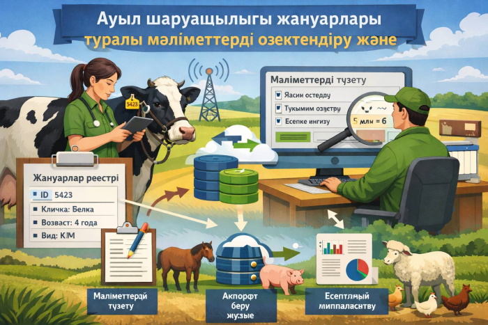 Мемлекеттік қызмет: ауыл шаруашылығы жануарлары туралы мәліметтерді өзектендіру және түзету